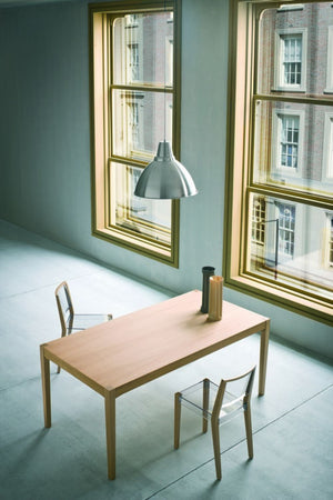 Together Dining Chair With Wooden Table And Ceiling Lamp In Breakout Setting