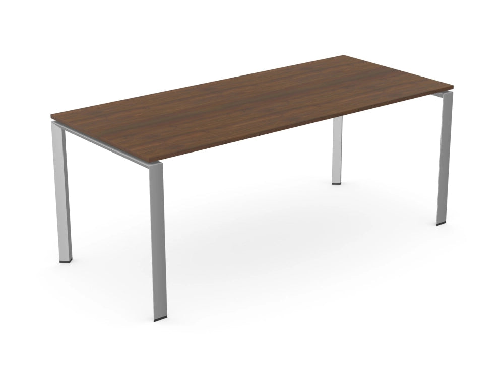 Trio Modular 1800Mm Wide Bench Desk With Straight Legs In Wild Oak And Silver Finish