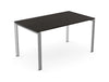 Trio Straight Rectangular Bench Desk 1400x800 in Black Ash and Silver Finish
