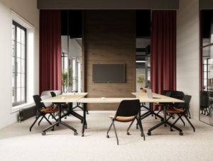 Twister Mobile Tilt Pro Legged Table with Flex Folding Chair in Conference Setting