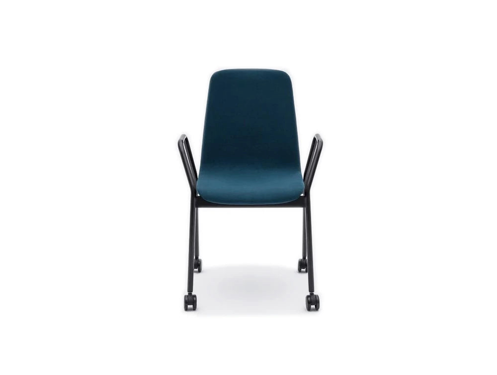 Ulti K Chair With Blakc Metal Arms And Castor Wheels
