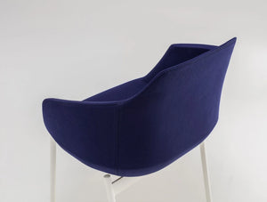 Ultra F Armchair With Navy Blue Finish And White Legs