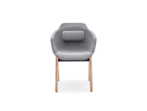Ultra Fw Armchair With Grey Cushion And Wooden Legs