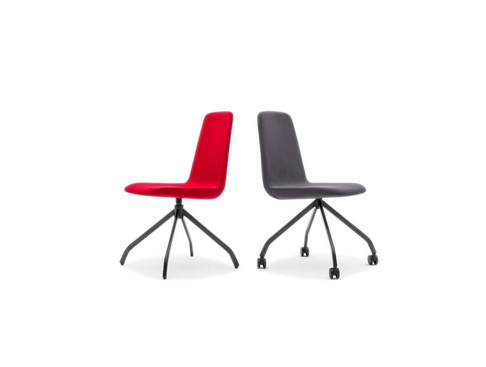 Ultra K Chair With Black Metal Base And Castor Wheels