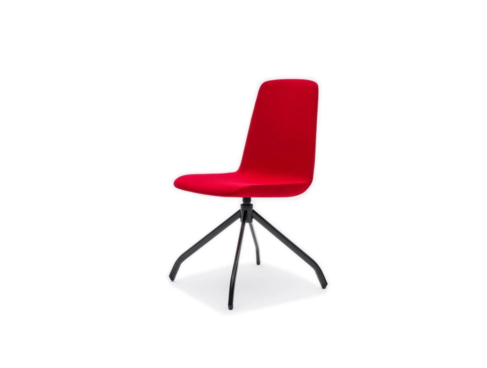 Ultra K Chair With Red Metal Base And Four Star Black Legs