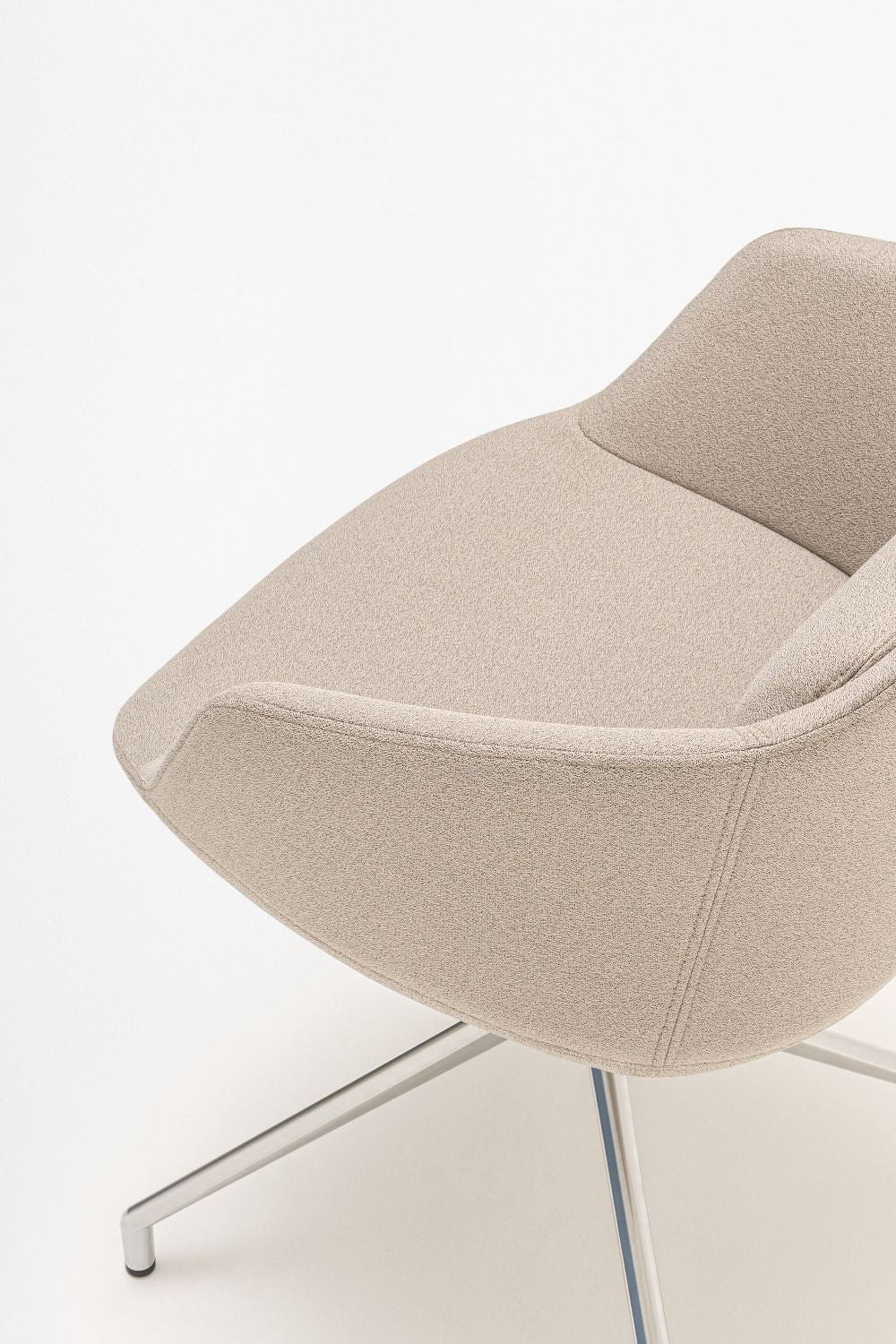 Ultra Office Chair on 4 Star Polished Aluminium Base without Cushion Detail 4