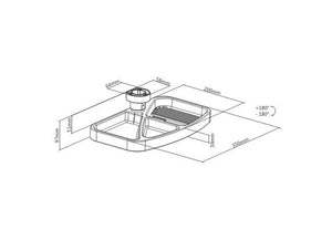 Under Desk Swivel Storage Tray Dimensions 1