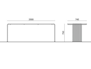 Urbantime .015 Outdoor Rectangular Metal Table Dimensions