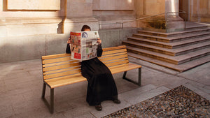 Urbantime .H24 Outdoor Bench With Backrest In Two Toned Finish
