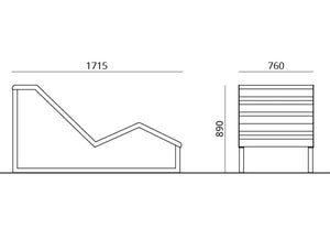 Urbantime .H24 Outdoor Chaise Longue Dimensions