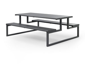 Urbantime .H24 Outdoor Picnic Table With Integrated Benches 2