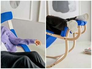 Varier Gravity Balans Zero Gravity Chair 11 In Blue Closeup Details