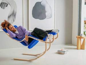Varier Gravity Balans Zero Gravity Chair 9 In Blue Finish In Living Room Area
