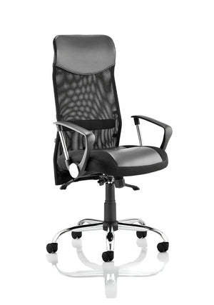 Vegas Executive Chair Black Leather Seat Black Mesh Back With Leather Headrest With Arms EX000074 10