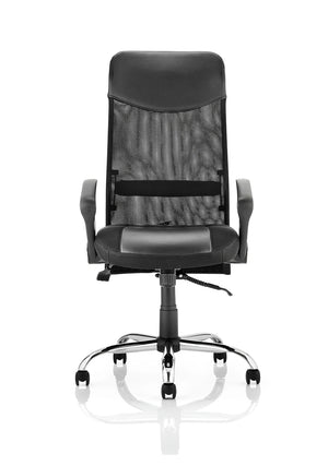 Vegas Executive Chair Black Leather Seat Black Mesh Back With Leather Headrest With Arms EX000074 3