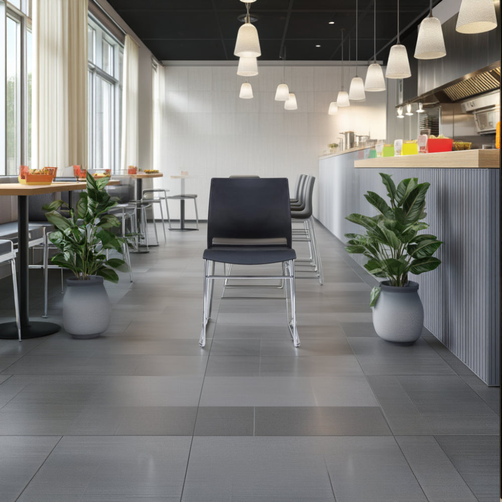 Verse Multipurpose Stacking Chair with Cantilever Legs in Cafeteria Setting