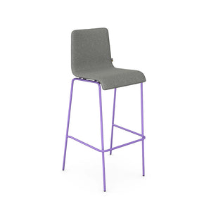 Vibe 4 Leg Frame Stool With Upholstered Seat And Back Pad 4