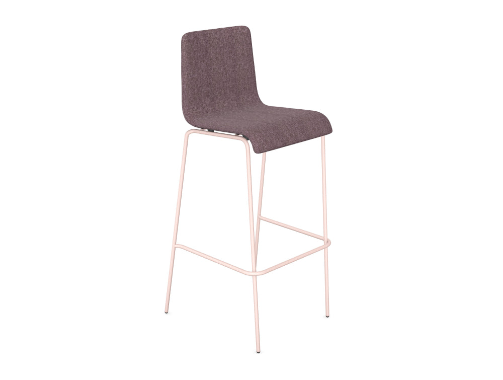 Vibe 4-Leg Frame Stool with Upholstered Seat and Back Pad