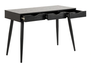 Victoria Home Office Desk Black with Black Legs and Black Drawers 3
