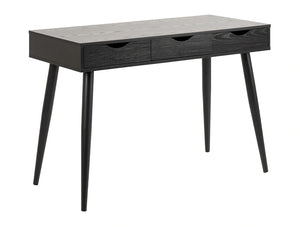 Victoria Home Office Desk - Black with Black Legs and Black Drawers