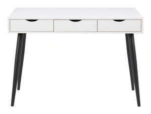 Victoria Home Office Desk White with Black Legs and White Drawers 3
