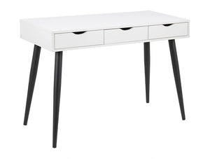Victoria Home Office Desk - White with Black Legs and White Drawers