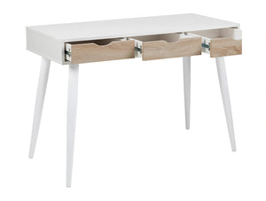 Victoria Home Office Desk White with White Legs and Sonoma Oak Drawers 2