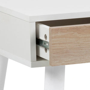 Victoria Home Office Desk White with White Legs and Sonoma Oak Drawers 6