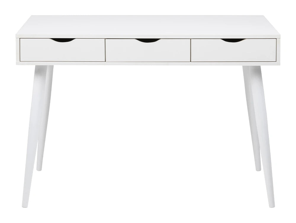 Victoria Home Office Desk White with White Legs and White Drawers 3