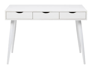 Victoria Home Office Desk White with White Legs and White Drawers 3