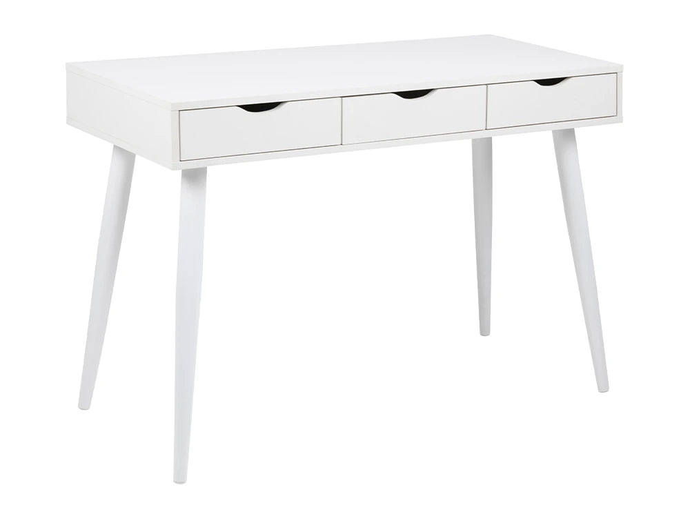 Victoria Home Office Desk - White with White Legs and Sonoma Oak Drawers