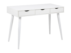Victoria Home Office Desk - White with White Legs and White Drawers