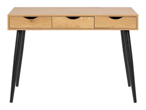 Victoria Home Office Desk Wild Oak with Black Legs and Wild Oak Drawers 4