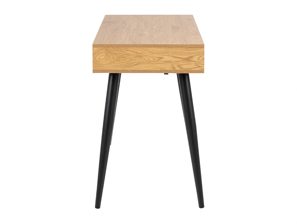 Victoria Home Office Desk Wild Oak with Black Legs and Wild Oak Drawers 5