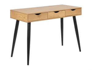 Victoria Home Office Desk - Wild Oak with Black Legs and Wild Oak Drawers