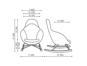 Vieni High Backrest Rocking Chair Dimensions