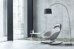 Vieni High Backrest Rocking Chair with Coffee Table and Floor Lamp in Breakout Setting