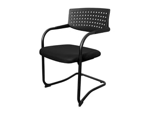 Visa Mid Back Black Stacking Meeting Room Chair in Black Frame