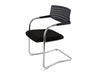 Visa Mid Back Black Stacking Meeting Room Chair in Chrome Frame
