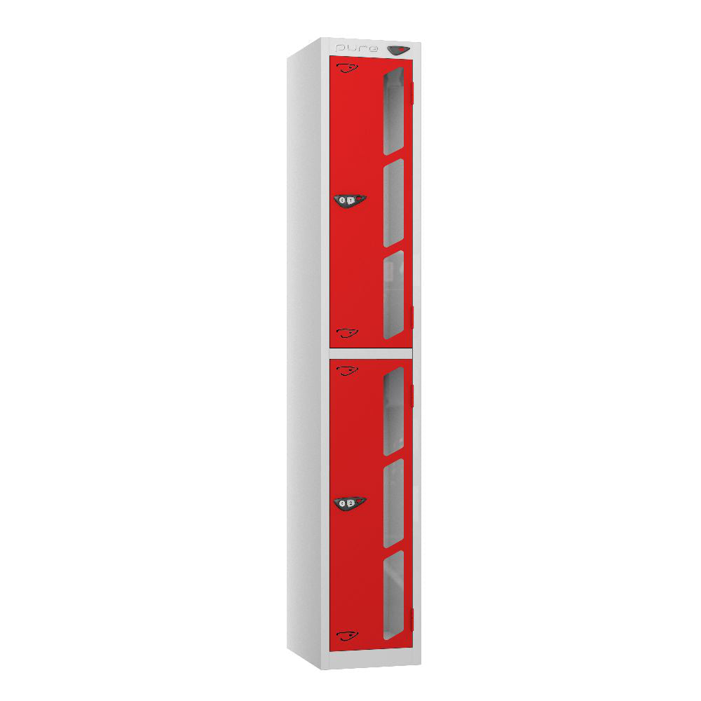 Vision 2-Door Locker Pearl Silver Flame Red