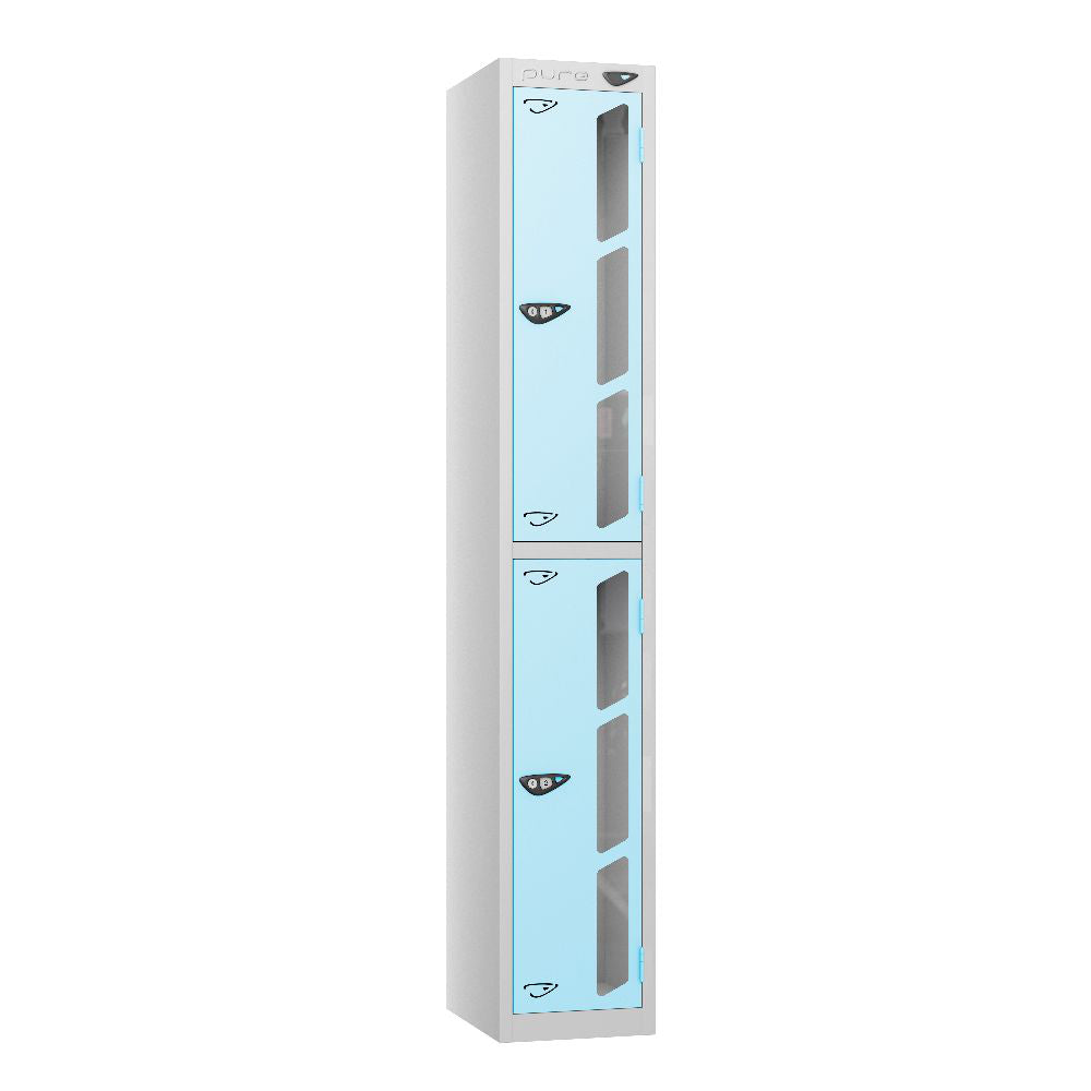 Vision 2-Door Locker Pearl Silver Ribbon Blue