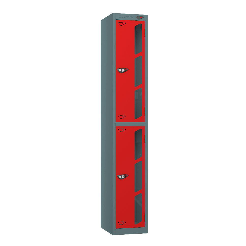 Vision 2-Door Locker Slate Grey Flame Red