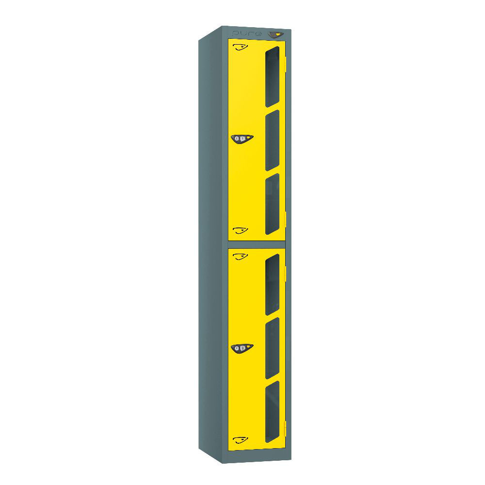 Vision 2-Door Locker Slate Grey Lemon Yellow