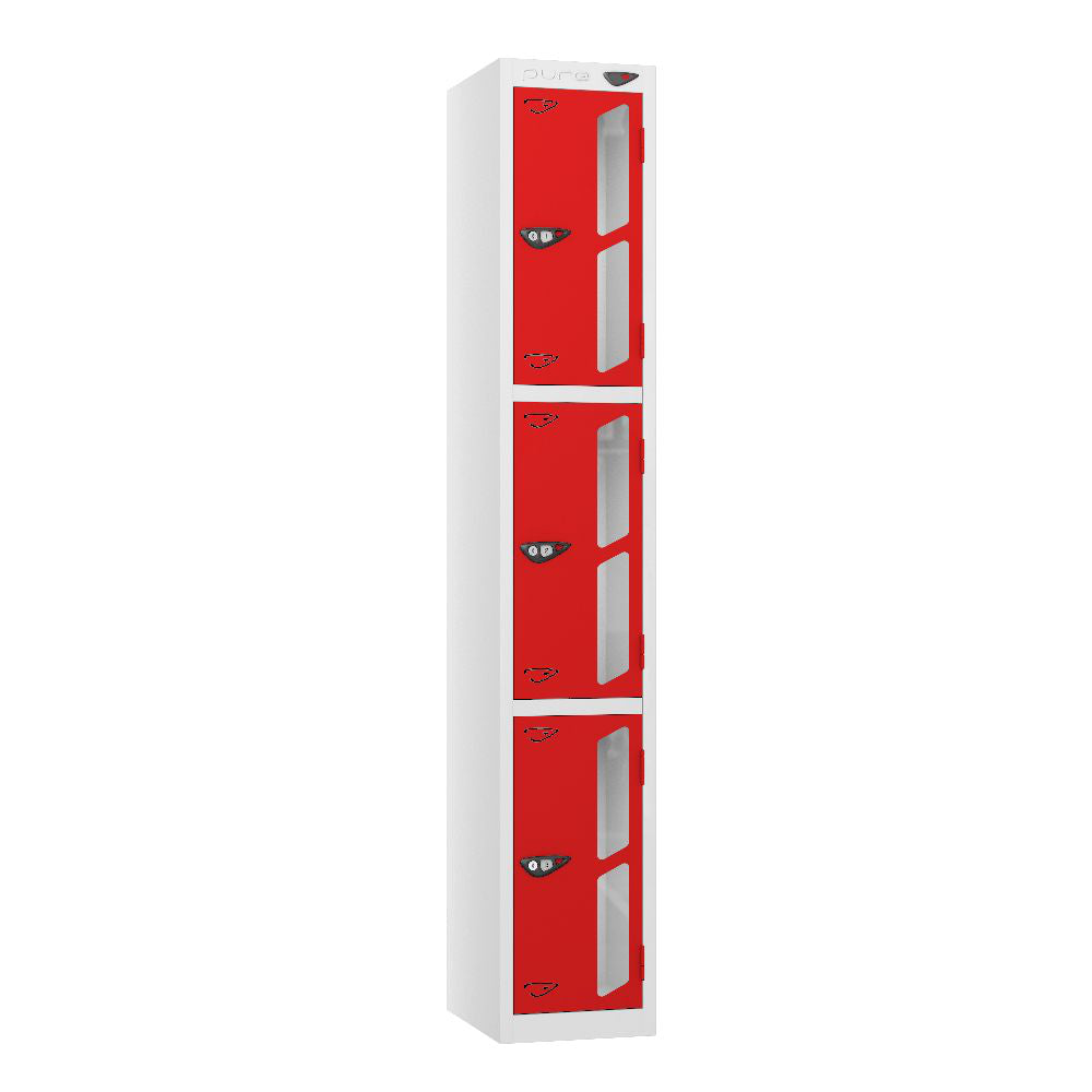 Vision 3-Door Locker Arctic White Flame Red