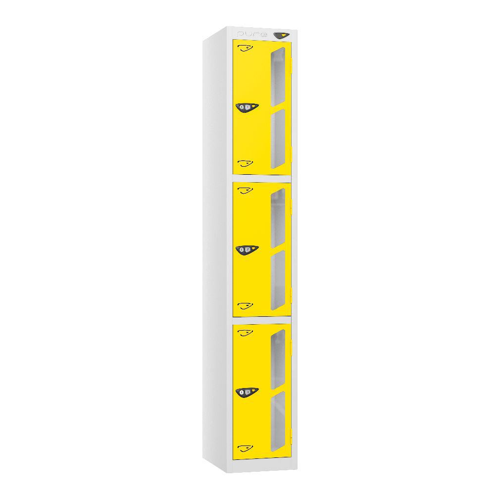 Vision 3-Door Locker Arctic White Lemon Yellow