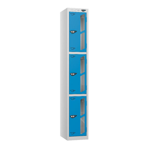 Vision 3-Door Locker Pearl Silver Cobalt Blue