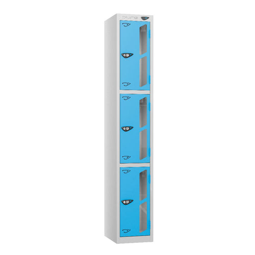 Vision 3-Door Locker Pearl Silver Cobalt Blue