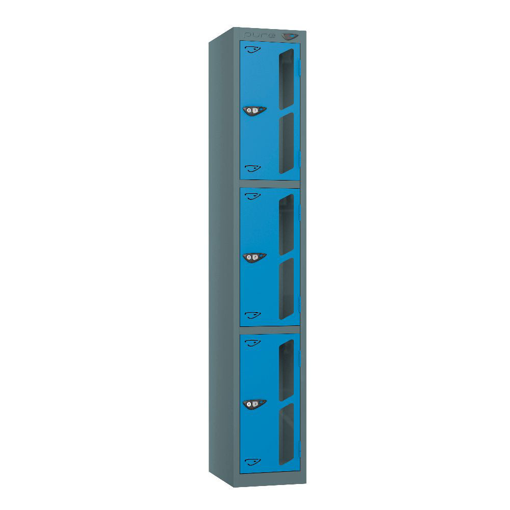 Vision 3-Door Locker Slate Grey Cobalt Blue