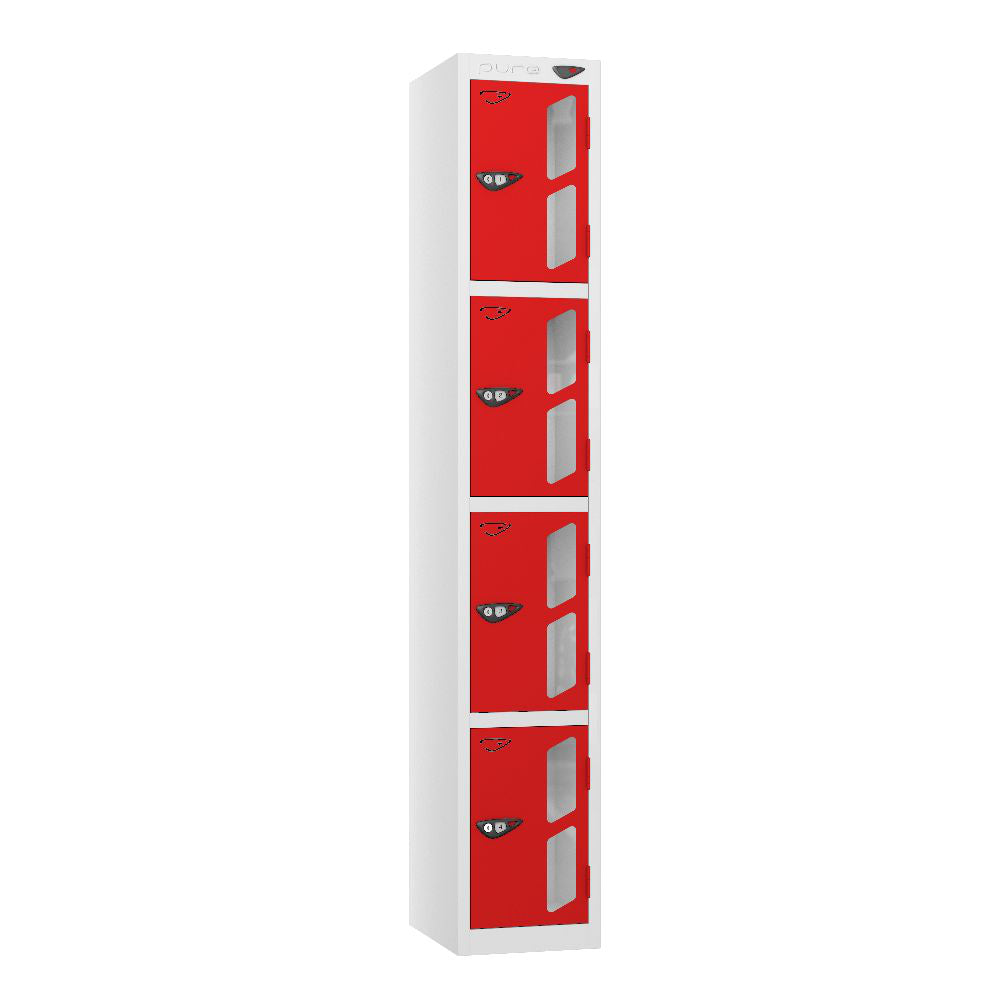 Vision 4-Door Locker Arctic White Flame Red