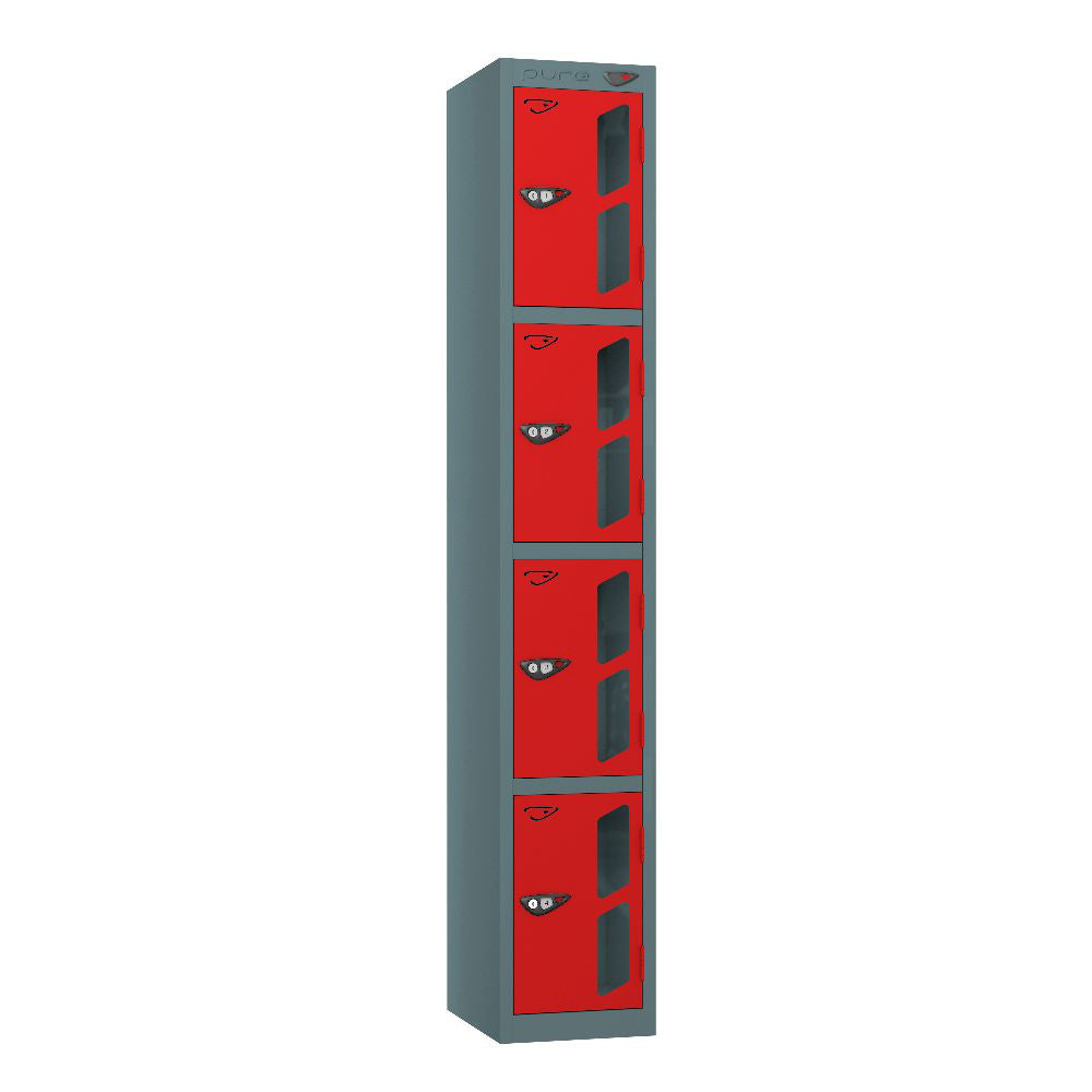 Vision 4-Door Locker Slate Grey Flame Red
